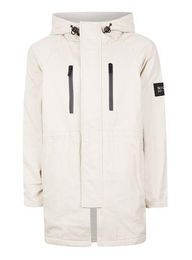 Topman Mens Brown Nicce Stone Fleece Lined Parka