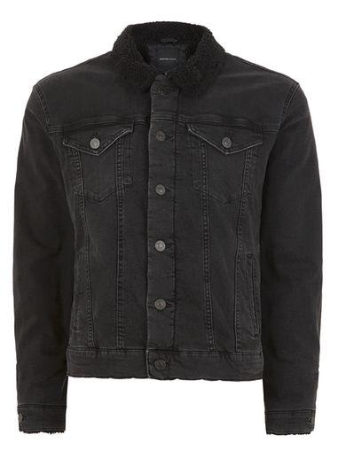 Topman Mens Selected Homme Black 'ted' Denim Jacket