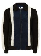 Topman Mens Navy Borg Harrington Jacket