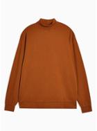 Topman Mens Brown Roll Neck Sweatshirt