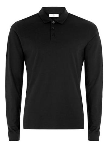 Topman Mens Selected Homme Black Jersey Polo