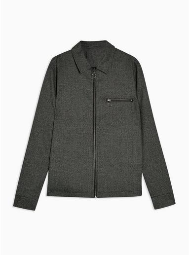Topman Mens Black Textured Smart Jacket