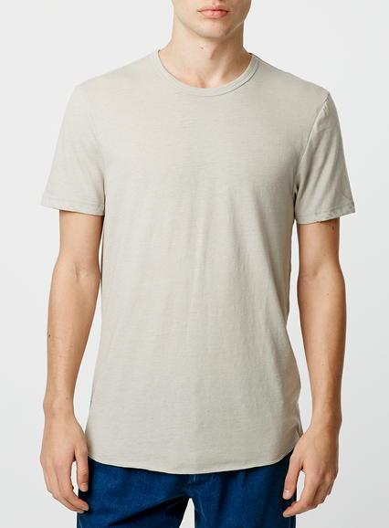Topman Mens Brown Sand Slub Crew Neck T-shirt