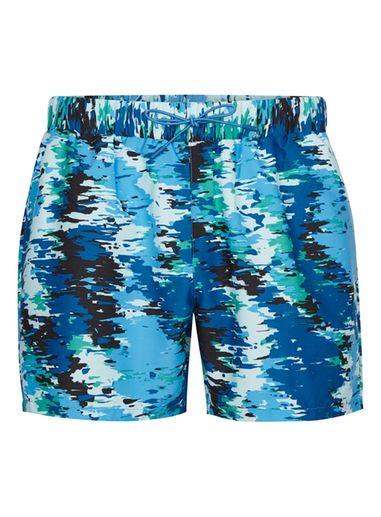 Topman Mens Blue Digital Camo Swim Shorts