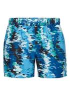Topman Mens Blue Digital Camo Swim Shorts