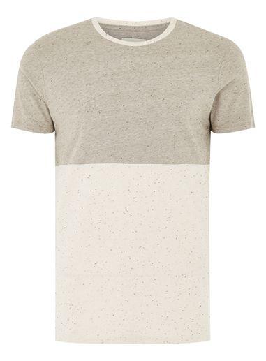 Topman Mens Brown Selected Homme 'tim' Colourblock T-shirt