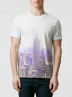 Topman Mens Blue New York City T-shirt