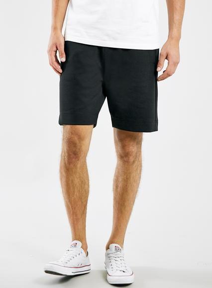 Topman Mens Black Pique Jersey Shorts