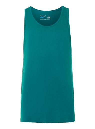 Topman Mens Green Slim Fit Tank Top