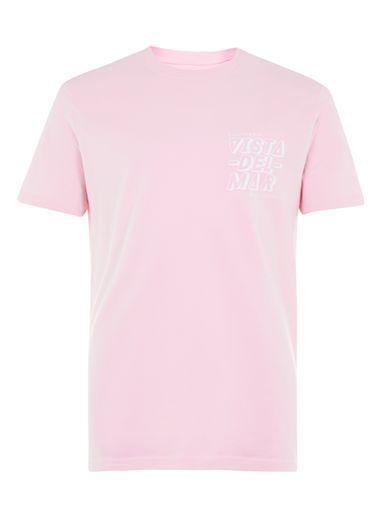 Topman Mens Pink Vista Print T-shirt