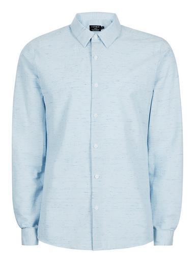 Topman Mens Light Blue Smart Long Sleeve Shirt