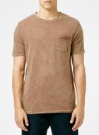 Topman Mens Brown Worn Rust Step Hem T-shirt