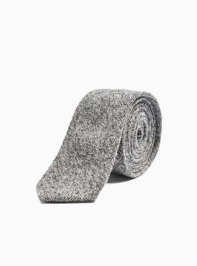 Topman Mens Grey Gray Herringbone Tie