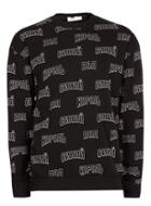 Topman Mens Black Russian Text Print Oversized Sweatshirt