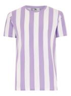 Topman Mens Purple Lilac And White Pique Stripe T-shirt