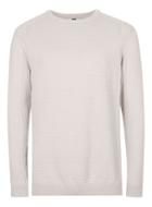 Topman Mens Stone Ribbed Slim Fit Cotton Sweater