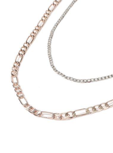 Topman Mens Grey Mixed Metal Necklace*