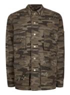 Topman Mens Multi Aaa Camouflage Distressed Field Jacket