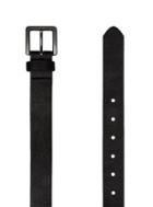 Topman Mens Skinny Faux Leather Belt With Brushed Silver Buckle In Black