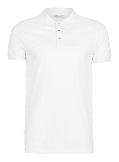 Topman Mens Selected Homme White Polo Collar Shirt