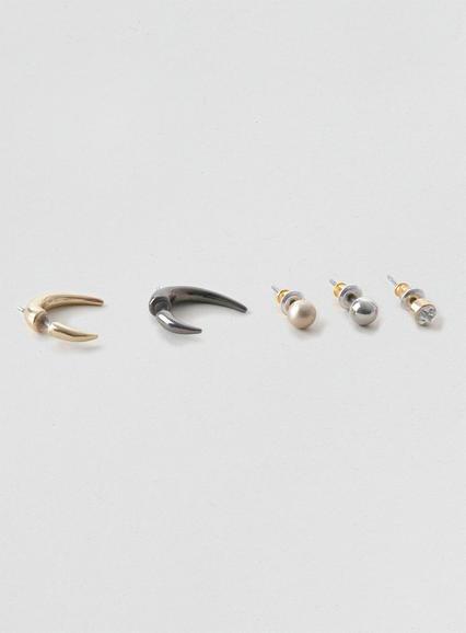 Topman Mens Metallic Spike And Stud Earring 5 Pack