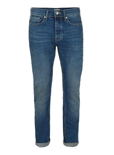 Topman Mens Mid Blue Vintage Wash Stretch Skinny Jeans