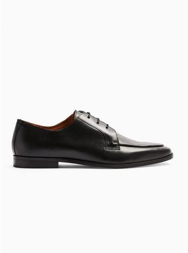 Topman Mens Black Leather Hendrix Lace Shoes
