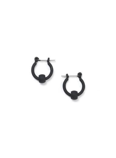 Topman Mens Grey Matte Black Hoop Earrings*