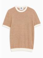 Topman Mens Brown Toffee And White Twist Jumper