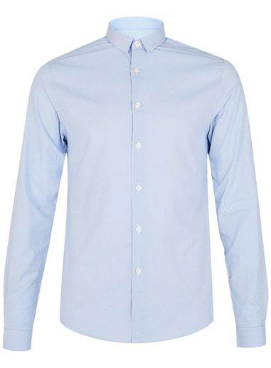 Topman Mens Light Blue Stripe Dress Shirt
