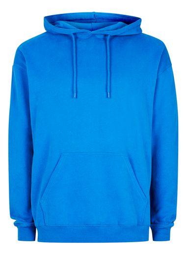Topman Mens Bright Blue Oversized Hoodie