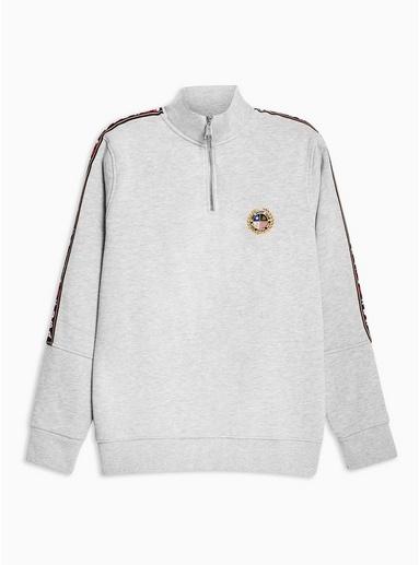 Topman Mens Grey Gray 'hills' Track Top