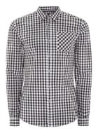 Topman Mens Black And White Gingham Muscle Shirt