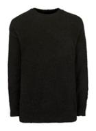 Topman Mens Black Boucle Textured Drop Shoulder Sweater