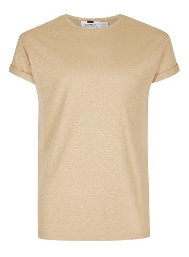 Topman Mens Light Brown Muscle Fit T-shirt