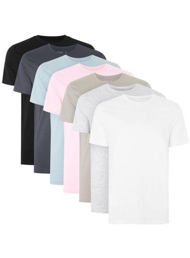 Topman Mens Multi Slim Fit T-shirt 7 Pack*