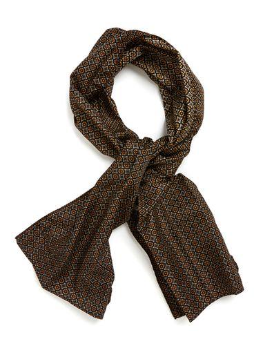 Topman Mens Blue Premium Black And Orange Dress Scarf