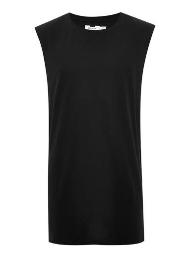Topman Mens Black Longline Tank