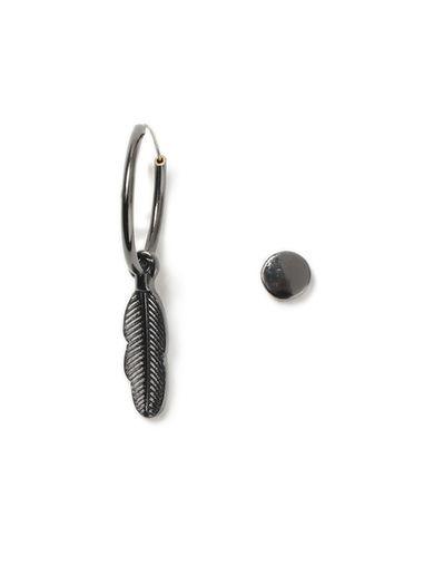 Topman Mens Silver Feather Asymmetric Earrings*