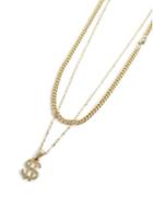Topman Mens Metallic Layered Dollar Necklace*