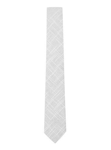 Topman Mens Grey Textured Linen Rich Tie
