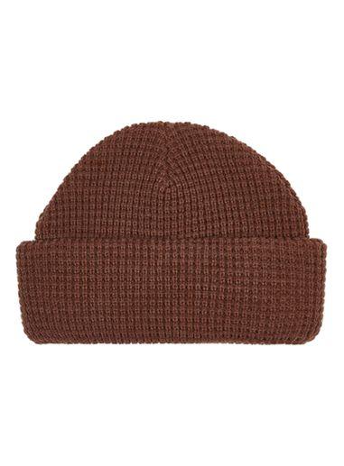Topman Mens Brown Tobacco Super Mini Waffle Beanie