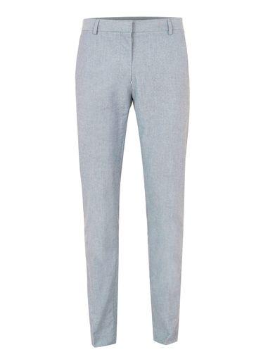 Topman Mens Light Blue Oxford Skinny Fit Pants
