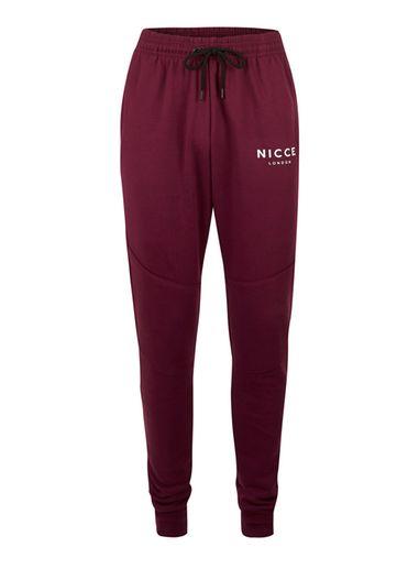 Topman Mens Red Nicce Burgundy Knee Panel Logo Joggers