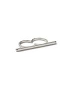 Topman Mens Silver Look Bar Double Ring*