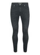 Topman Mens Blue Dark Wash Extreme Ripped Spray-on Jeans