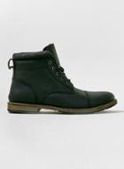 Topman Mens Black Leather Toecap Boots