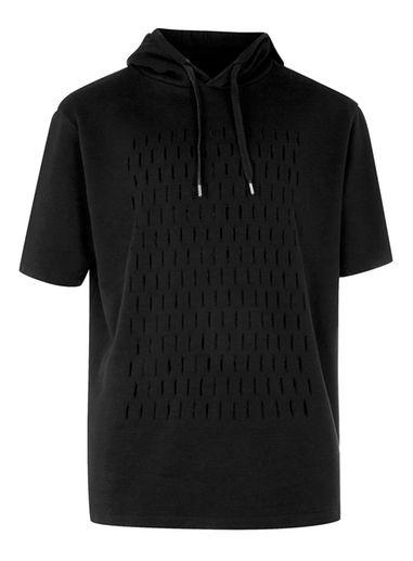 Topman Mens Aaa Black Slashed Oversized Hoodie