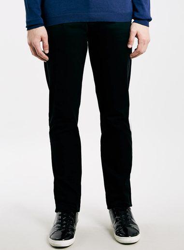 Topman Mens Black Stretch Slim Chinos