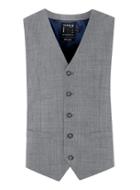 Topman Mens Mid Grey Light Blue Chambray Suit Vest